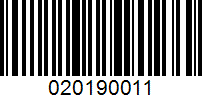 Barcode for 020190011