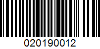 Barcode for 020190012