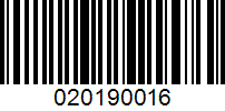 Barcode for 020190016