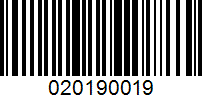 Barcode for 020190019