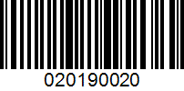 Barcode for 020190020