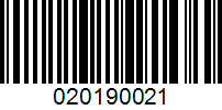 Barcode for 020190021