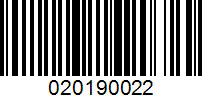 Barcode for 020190022