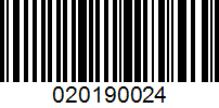 Barcode for 020190024