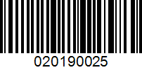 Barcode for 020190025