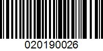 Barcode for 020190026