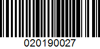 Barcode for 020190027