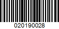 Barcode for 020190028