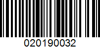 Barcode for 020190032