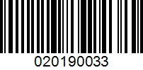 Barcode for 020190033