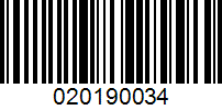 Barcode for 020190034