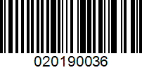 Barcode for 020190036