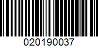 Barcode for 020190037