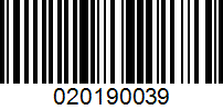 Barcode for 020190039