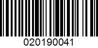 Barcode for 020190041