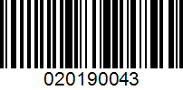 Barcode for 020190043