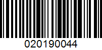 Barcode for 020190044