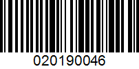 Barcode for 020190046