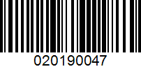 Barcode for 020190047