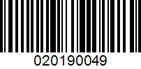 Barcode for 020190049