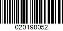 Barcode for 020190052