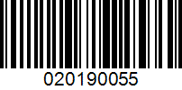 Barcode for 020190055