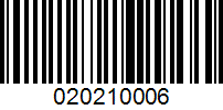 Barcode for 020210006