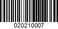 Barcode for 020210007