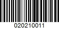 Barcode for 020210011