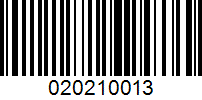 Barcode for 020210013