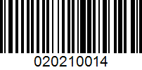 Barcode for 020210014