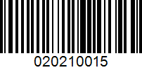 Barcode for 020210015