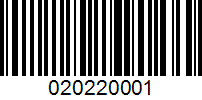 Barcode for 020220001