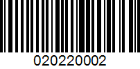 Barcode for 020220002