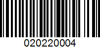 Barcode for 020220004