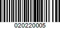 Barcode for 020220005