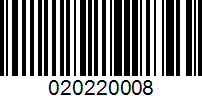 Barcode for 020220008