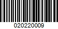 Barcode for 020220009