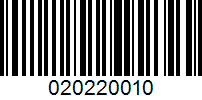 Barcode for 020220010