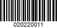 Barcode for 020220011