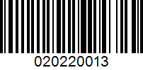 Barcode for 020220013