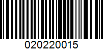 Barcode for 020220015