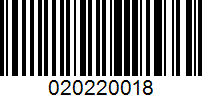 Barcode for 020220018