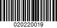 Barcode for 020220019