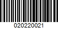 Barcode for 020220021