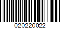 Barcode for 020220022