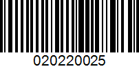 Barcode for 020220025