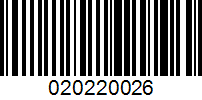 Barcode for 020220026