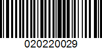 Barcode for 020220029