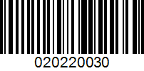 Barcode for 020220030